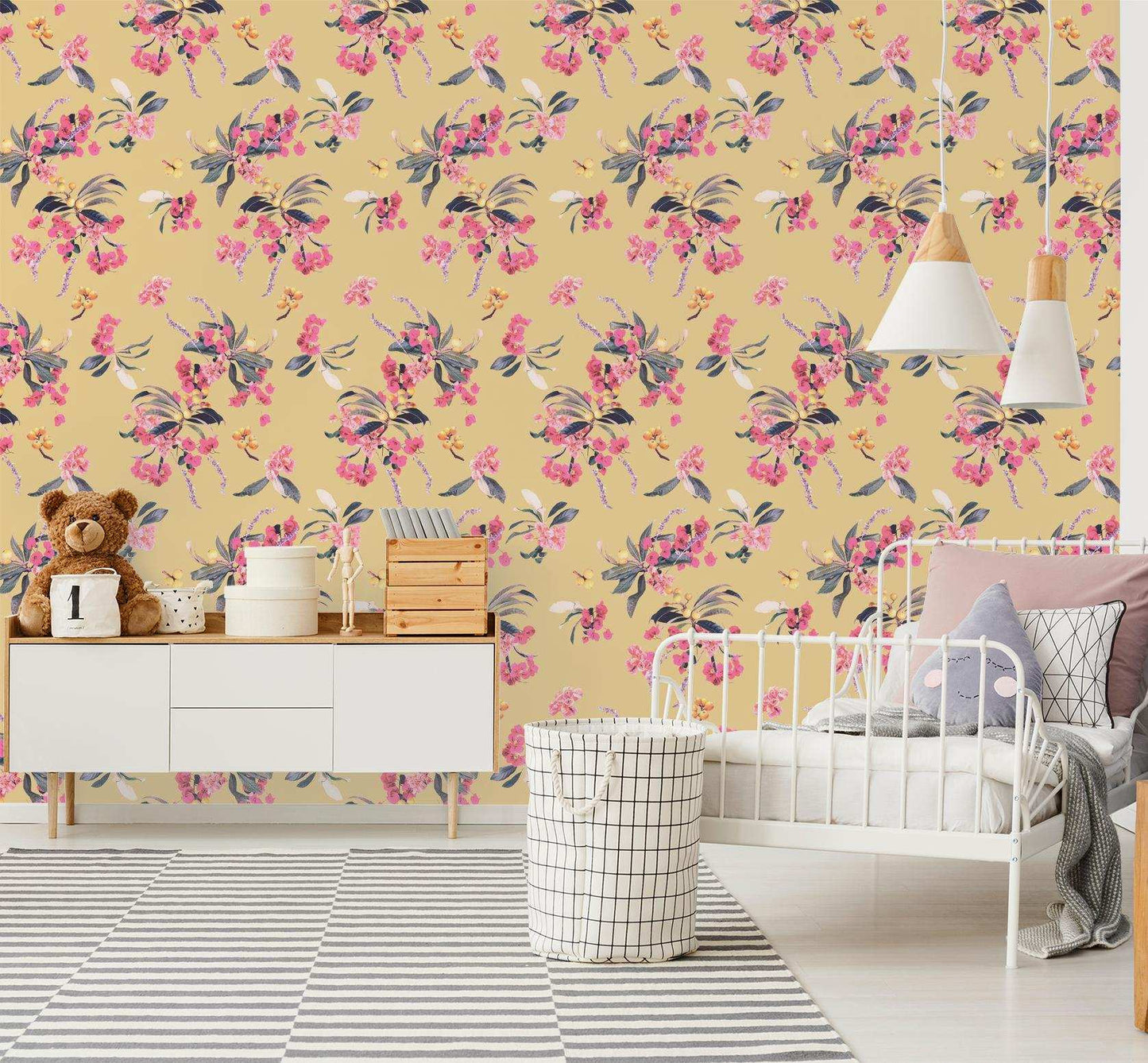 Floral Loquat Wallpaper, yellow