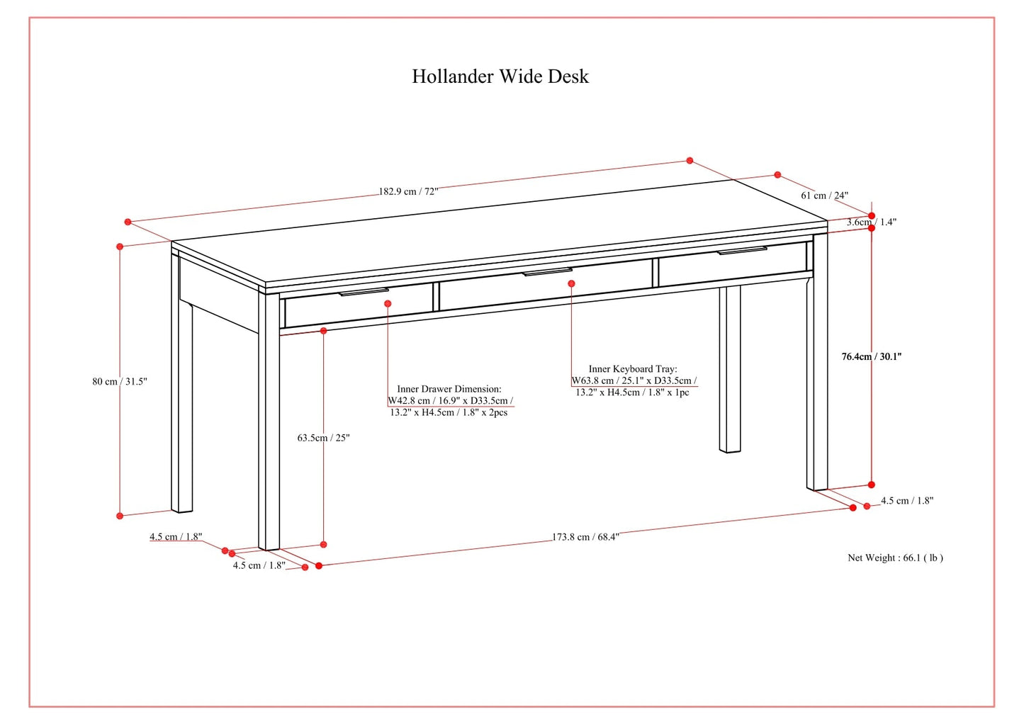 Hollander Wide Desk