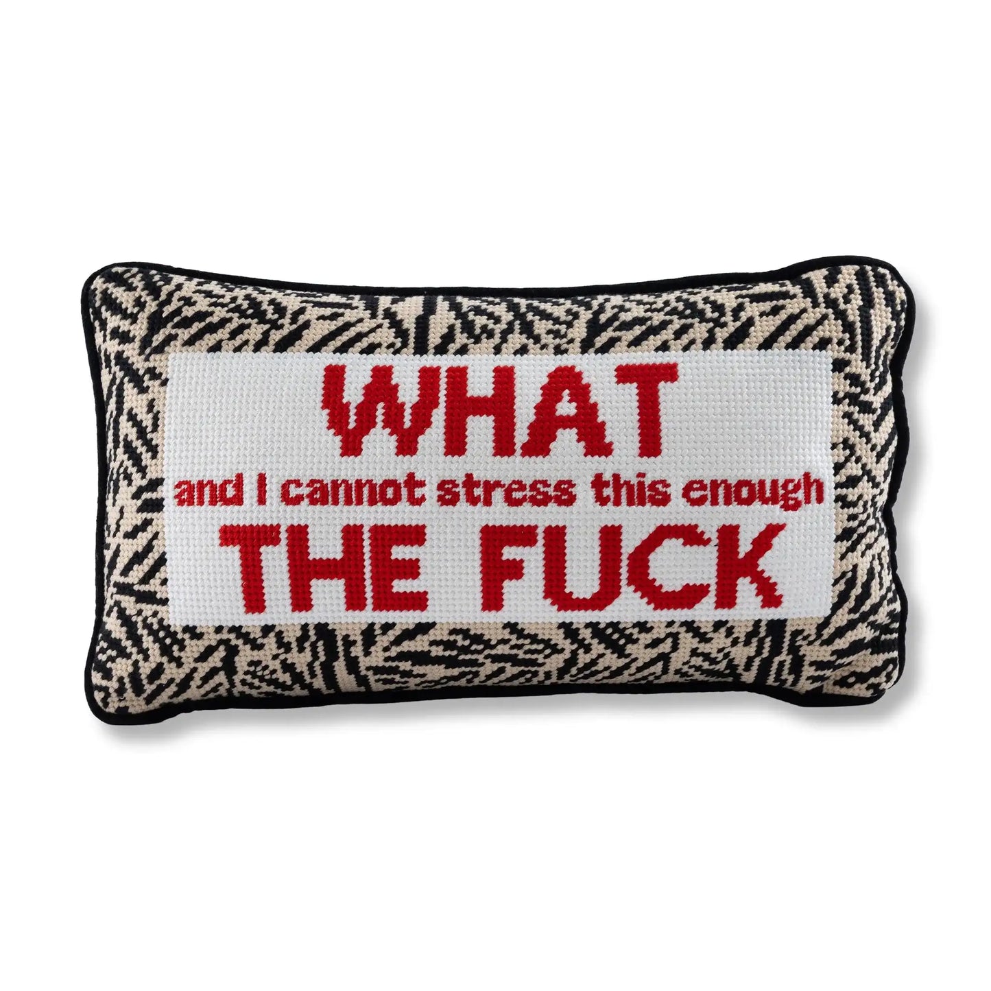 WTF Needlepoint Pillow