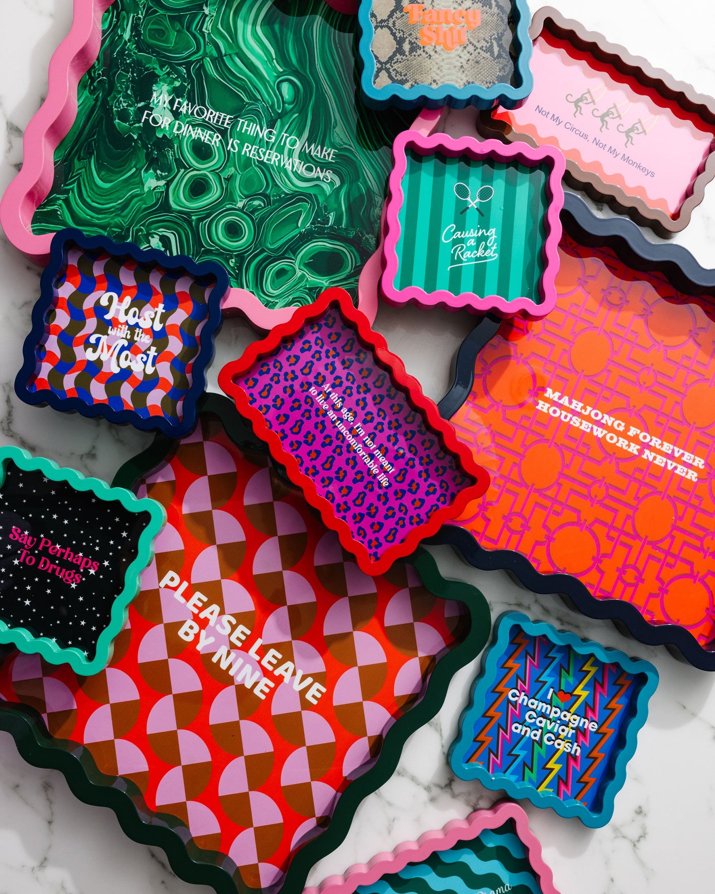 Leave by Nine Large Lacquer Tray