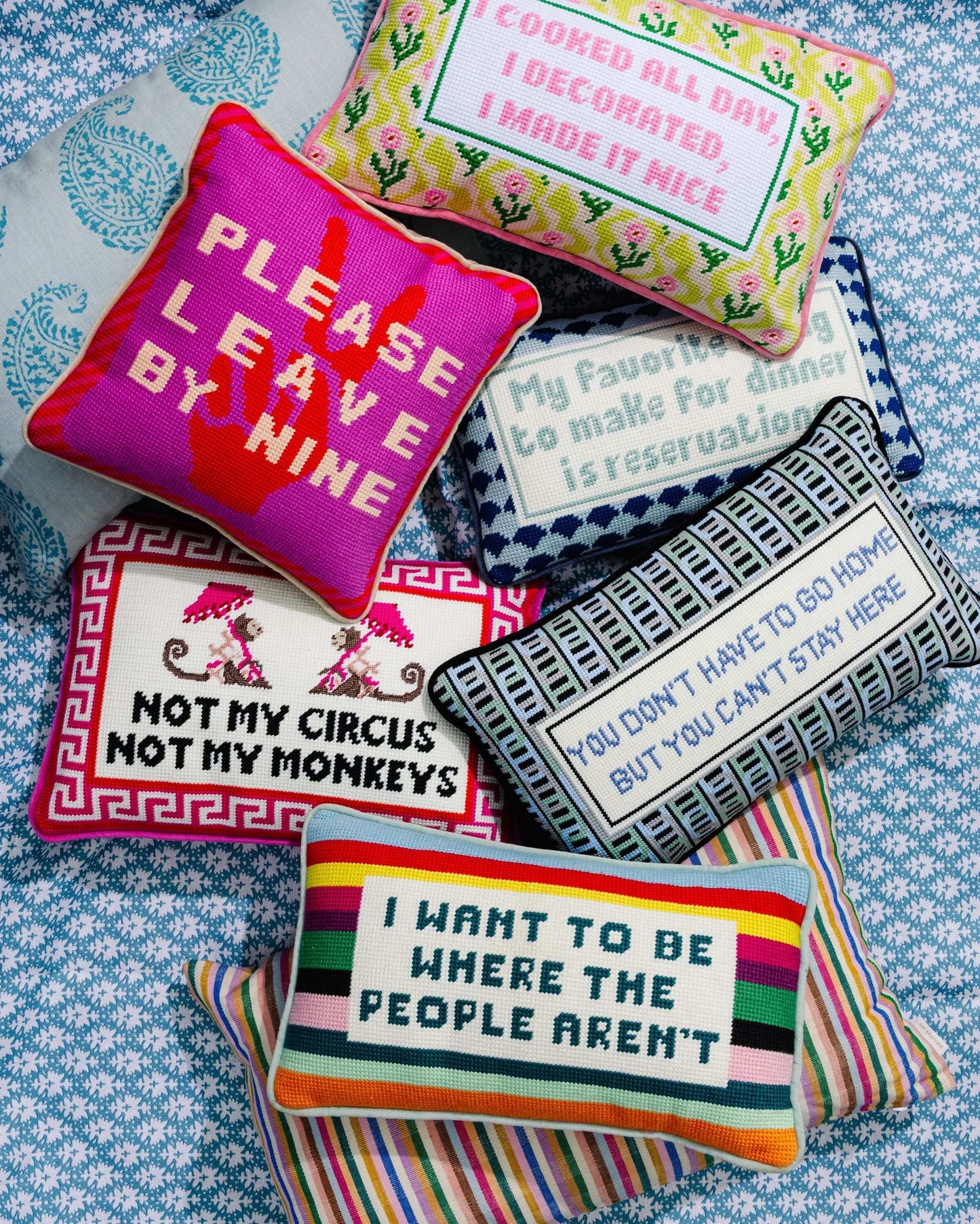 Where the People Aren't Needlepoint Pillow