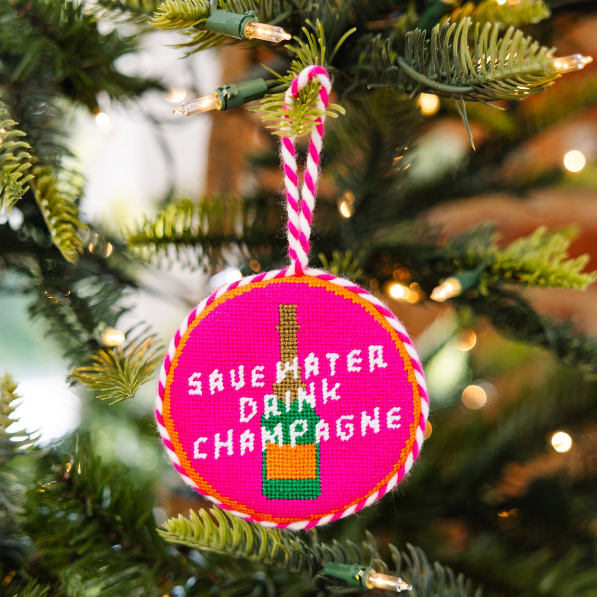 Needlepoint Ornament - Save Water