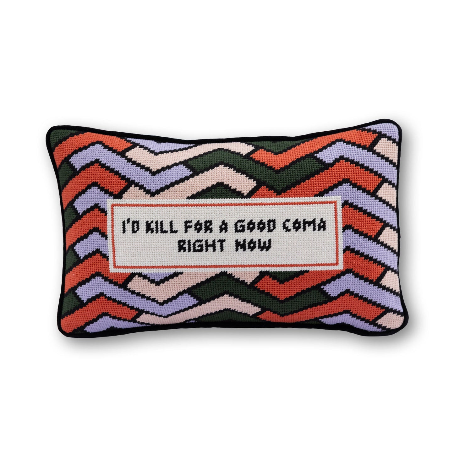 Good Coma Needlepoint Pillow