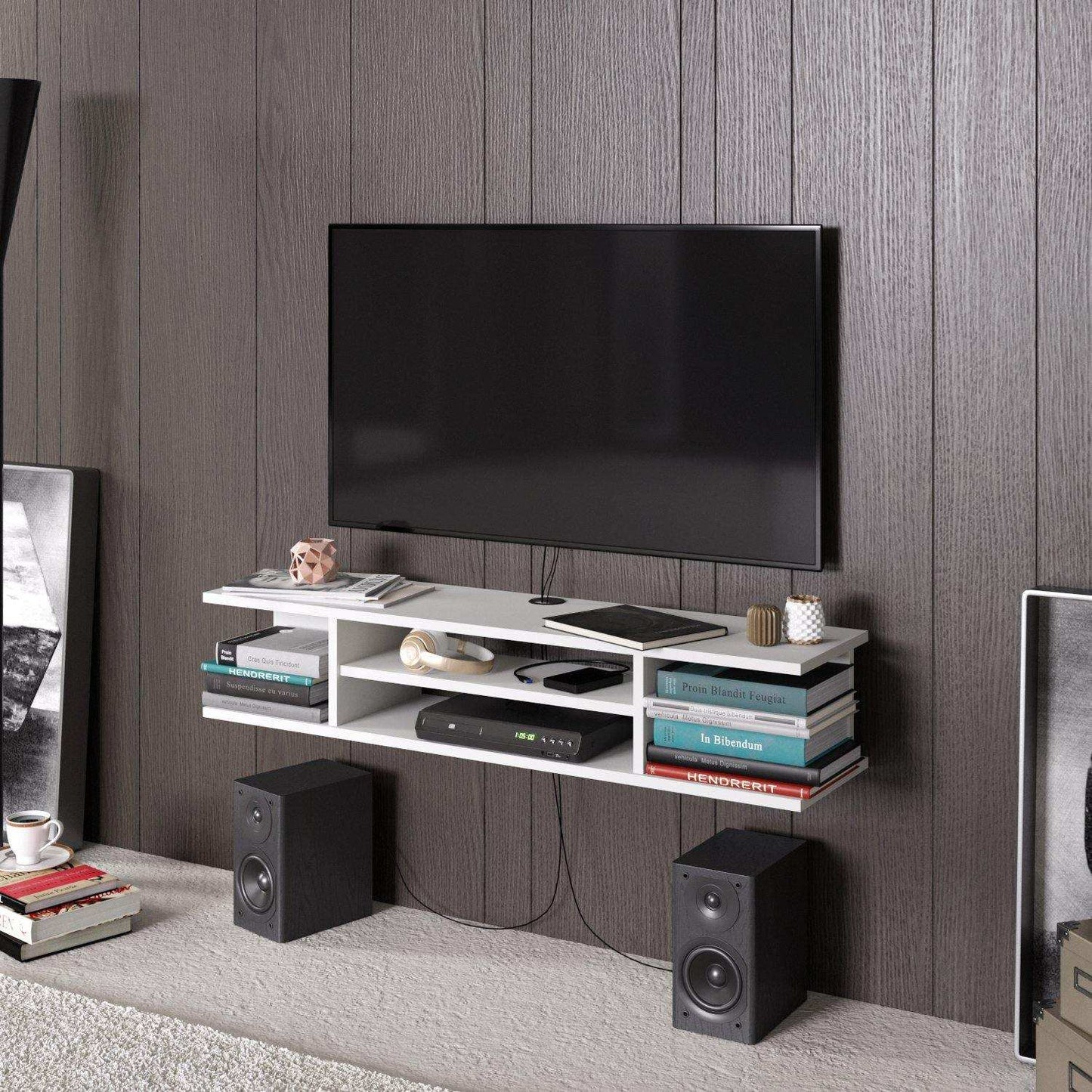 Pivot Floating, Wall Mounted TV Stand and Media Console for TVs up to 55''