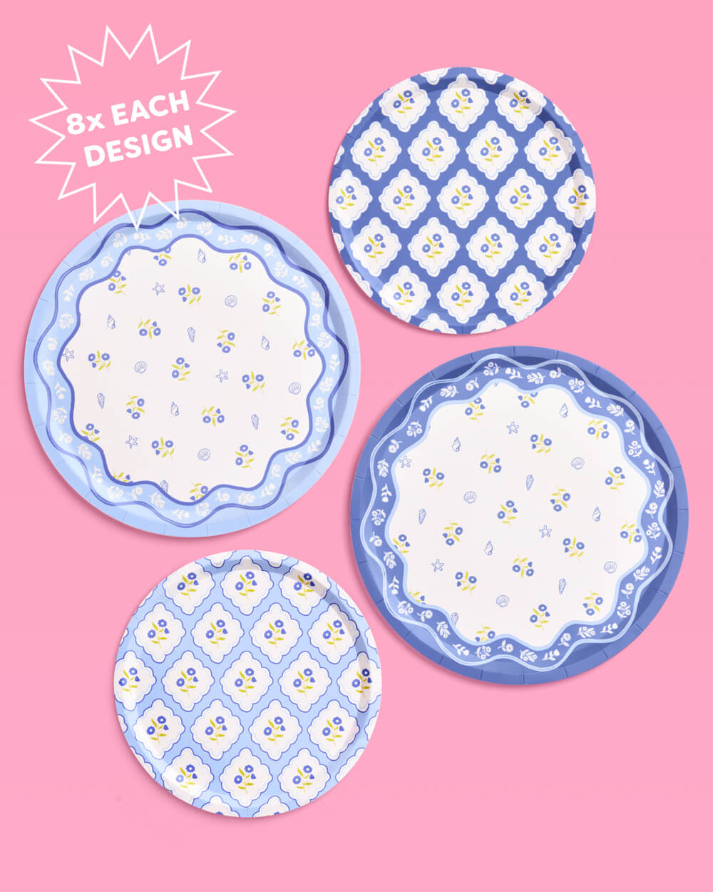 Coastal Plates - 32 paper plates, 2 sizes