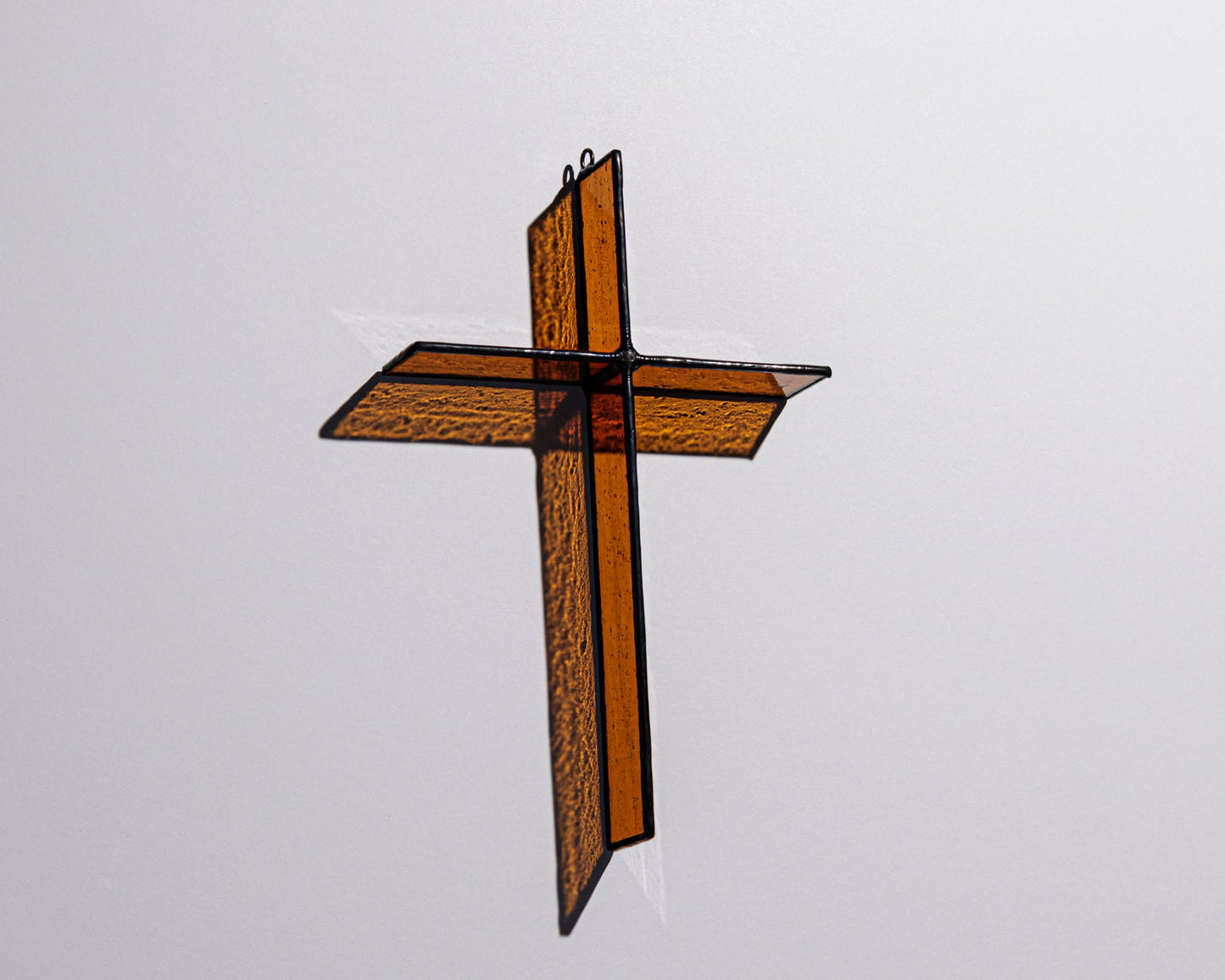 Burnt Amber Cross Suncatcher