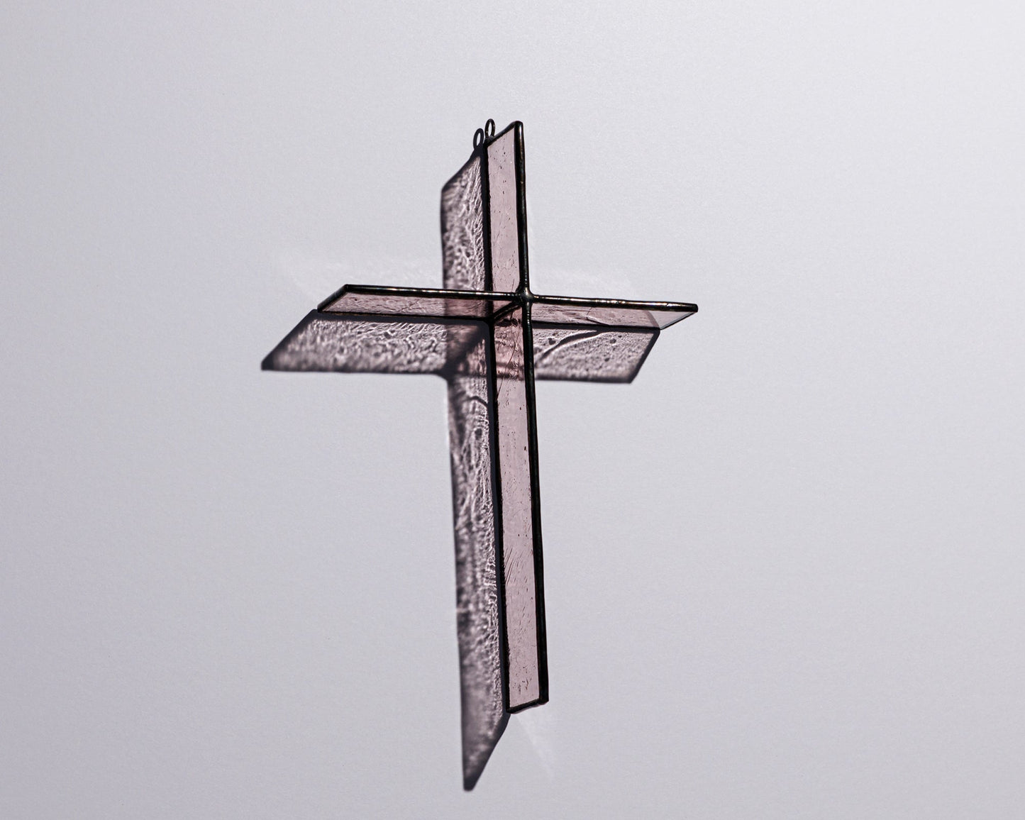 Rose Mist Cross Suncatcher