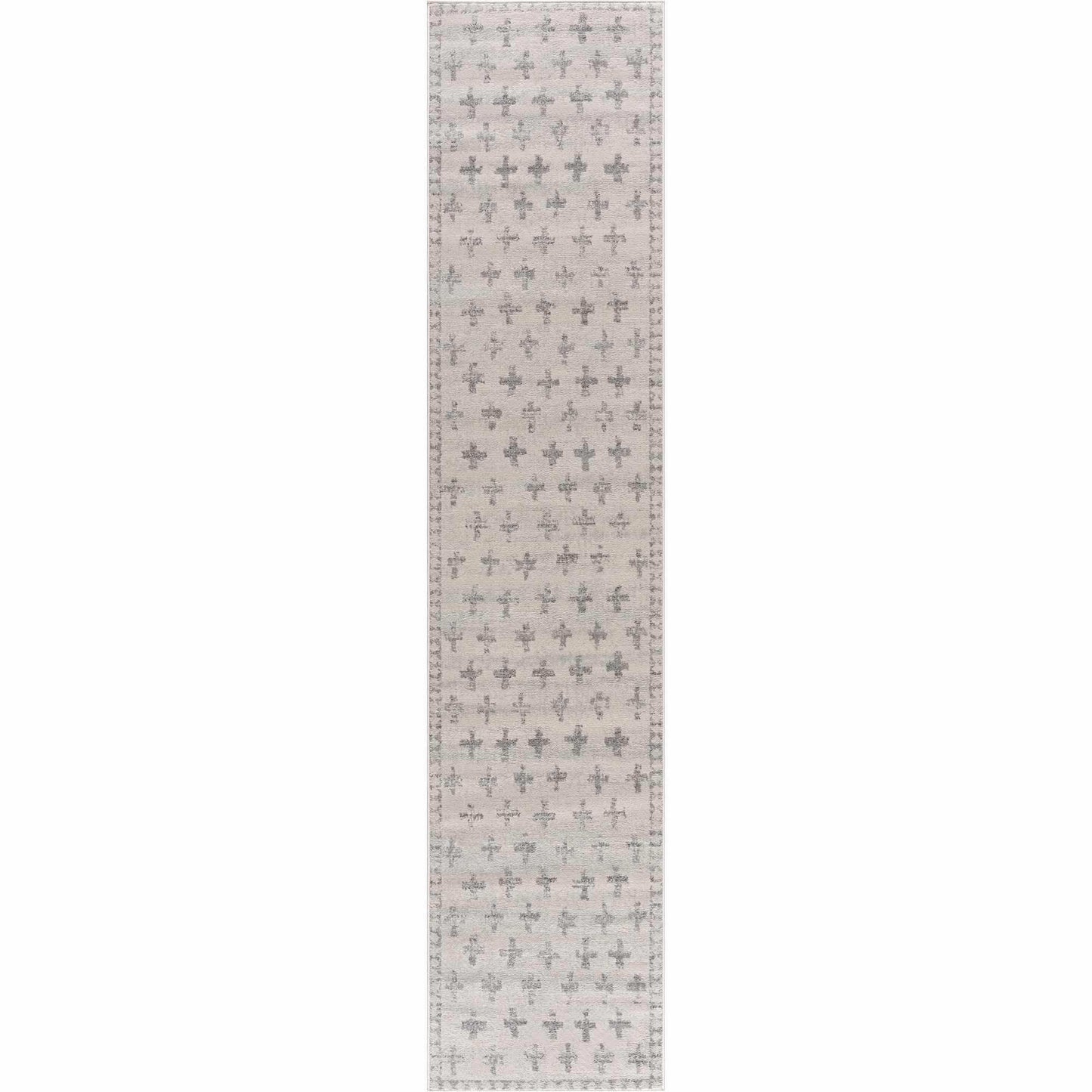 Tigris Swiss Cross Ivory&Gray Area Rug - Clearance