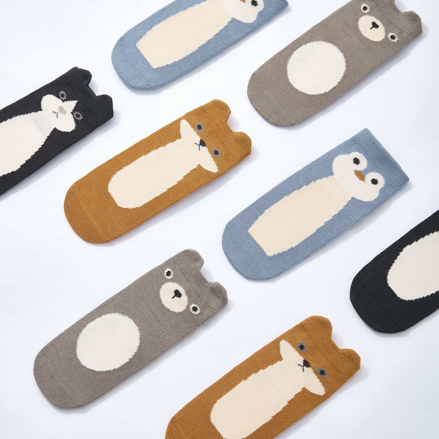 New- Critter Crew- Organic- 4 Pairs of Stay-On Baby & Toddler Non-Slip Socks