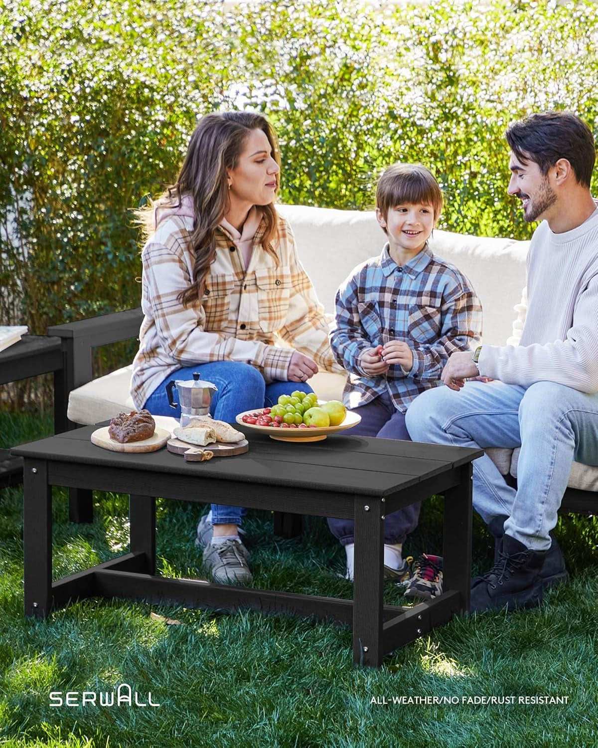 HDPE Outdoor Patio Furniture Set 7 Piece All Weather