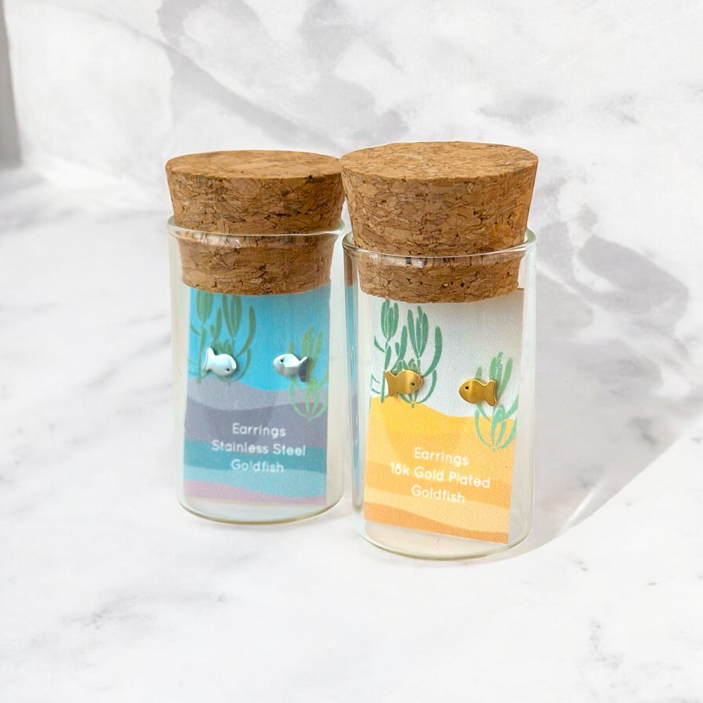 Goldfish Metal Stud Earrings