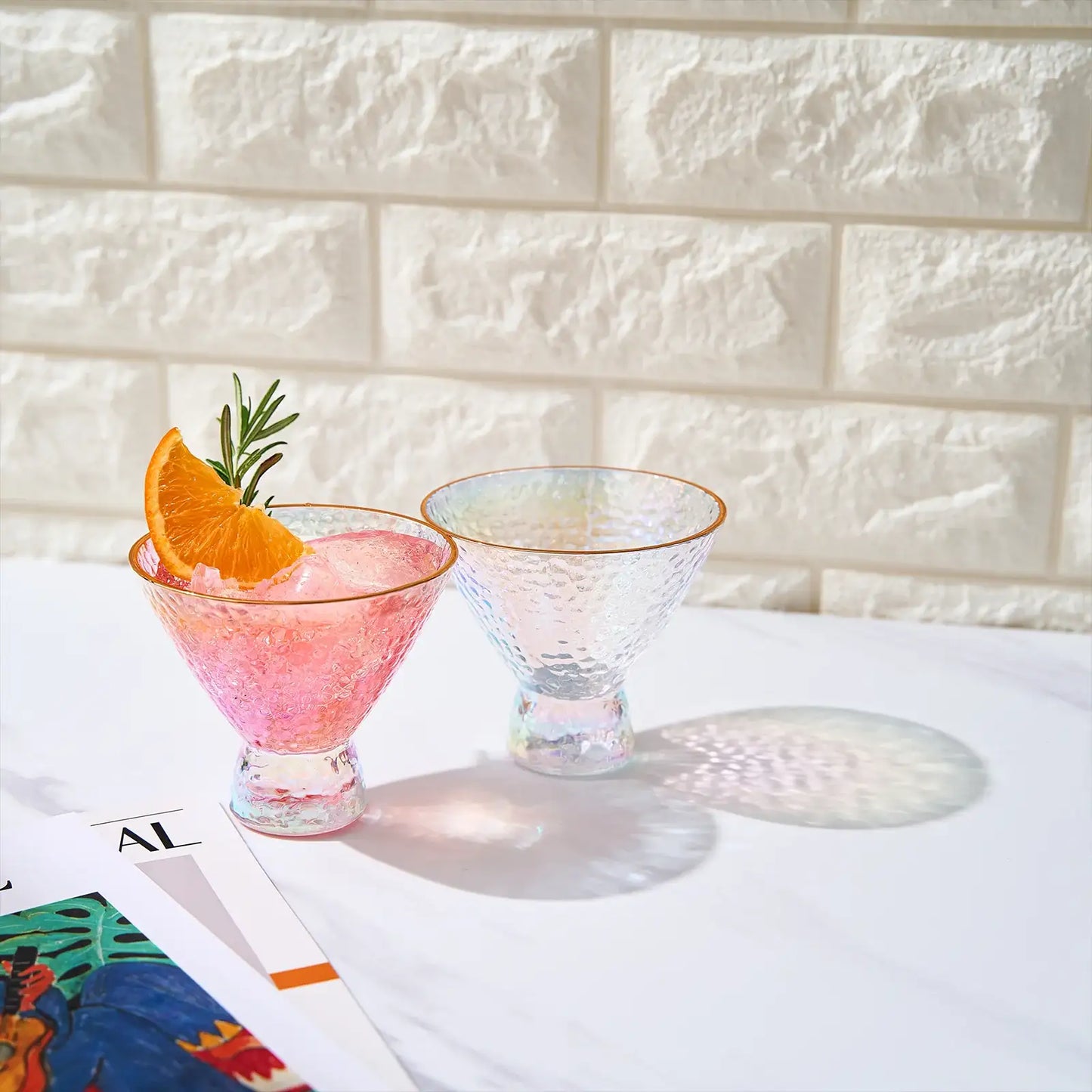 Dulce Martini Cocktail Glassware, Set of 2