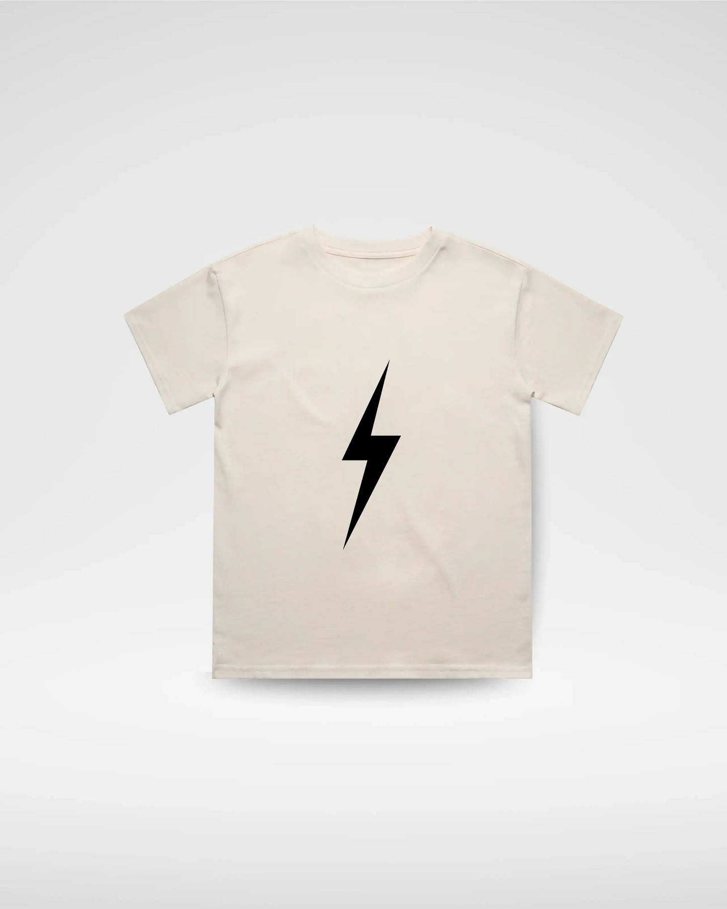 DARK NAVY BOLT TEE - CREAM