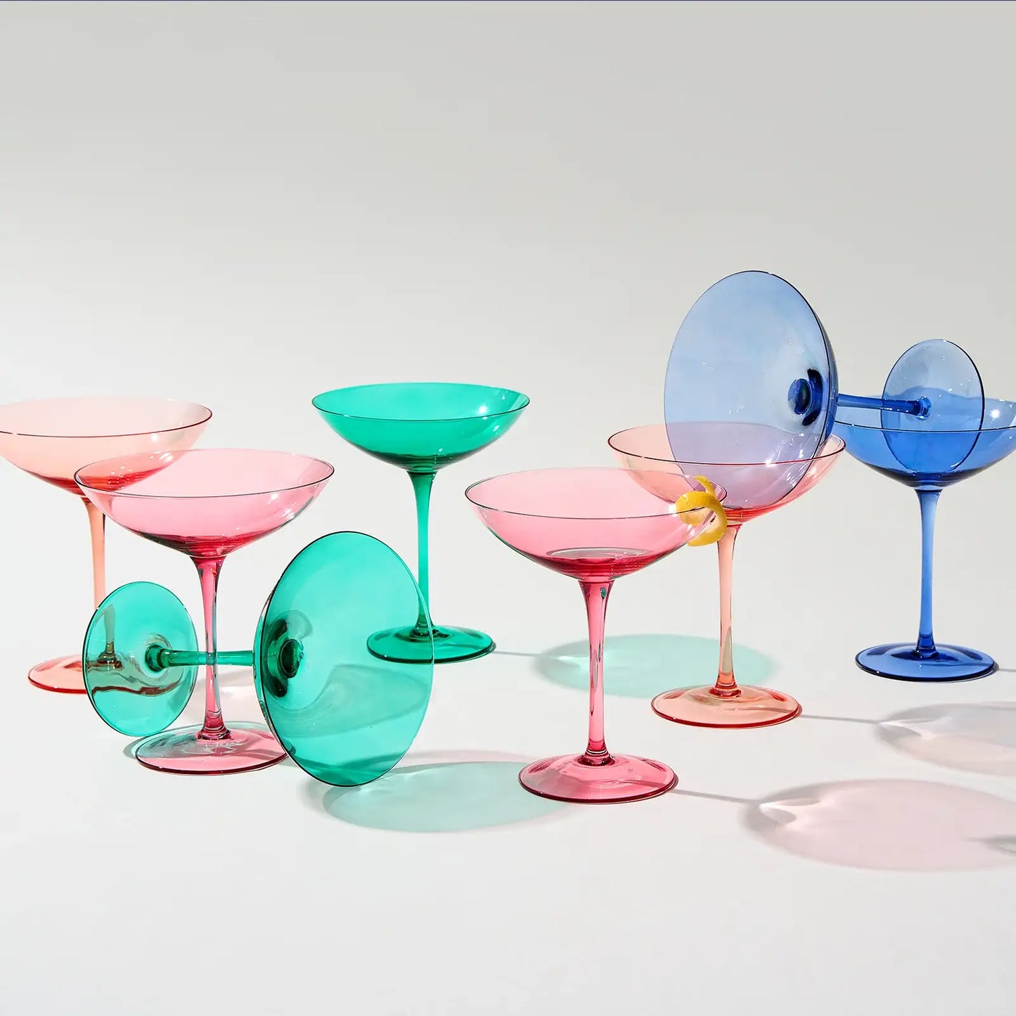 Corso Champagne Coupe Cocktail Glassware, Set of 2, Purple