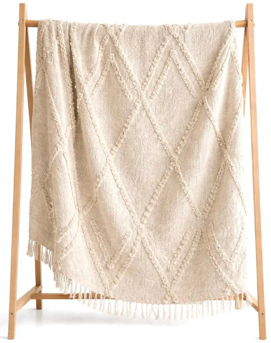 Maya Throw Blanket – Lightweight Neutral Everyday Throw Blanket