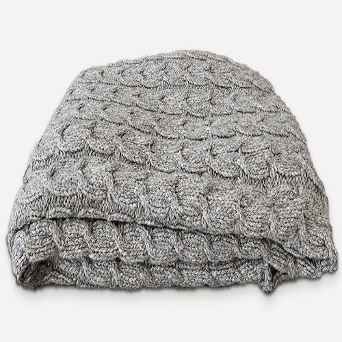 Hand-Finished Undyed Baby Alpaca & Peruvian Pima Cotton Cable Knit Throw Blanket | Graphite | Muru Collection