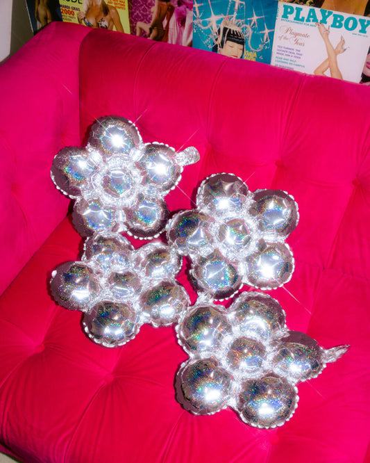 Shimmer Flower Balloon - 4 iridescent balloons