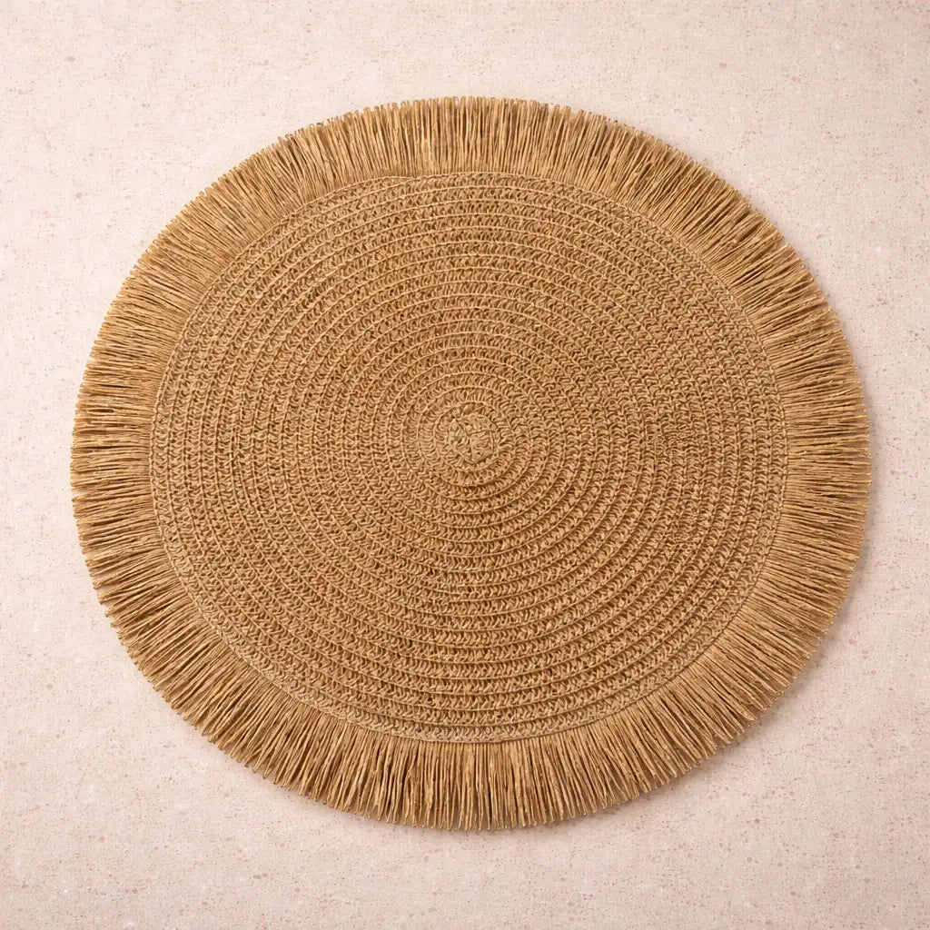 Santorini Straw Fringe Placemats - 15"