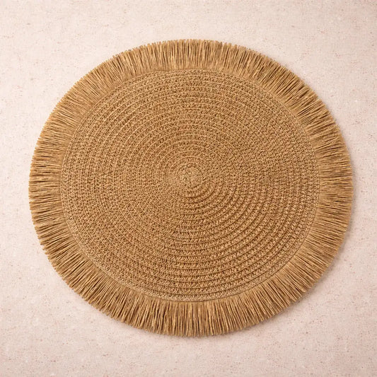 Santorini Straw Fringe Placemats - 15"