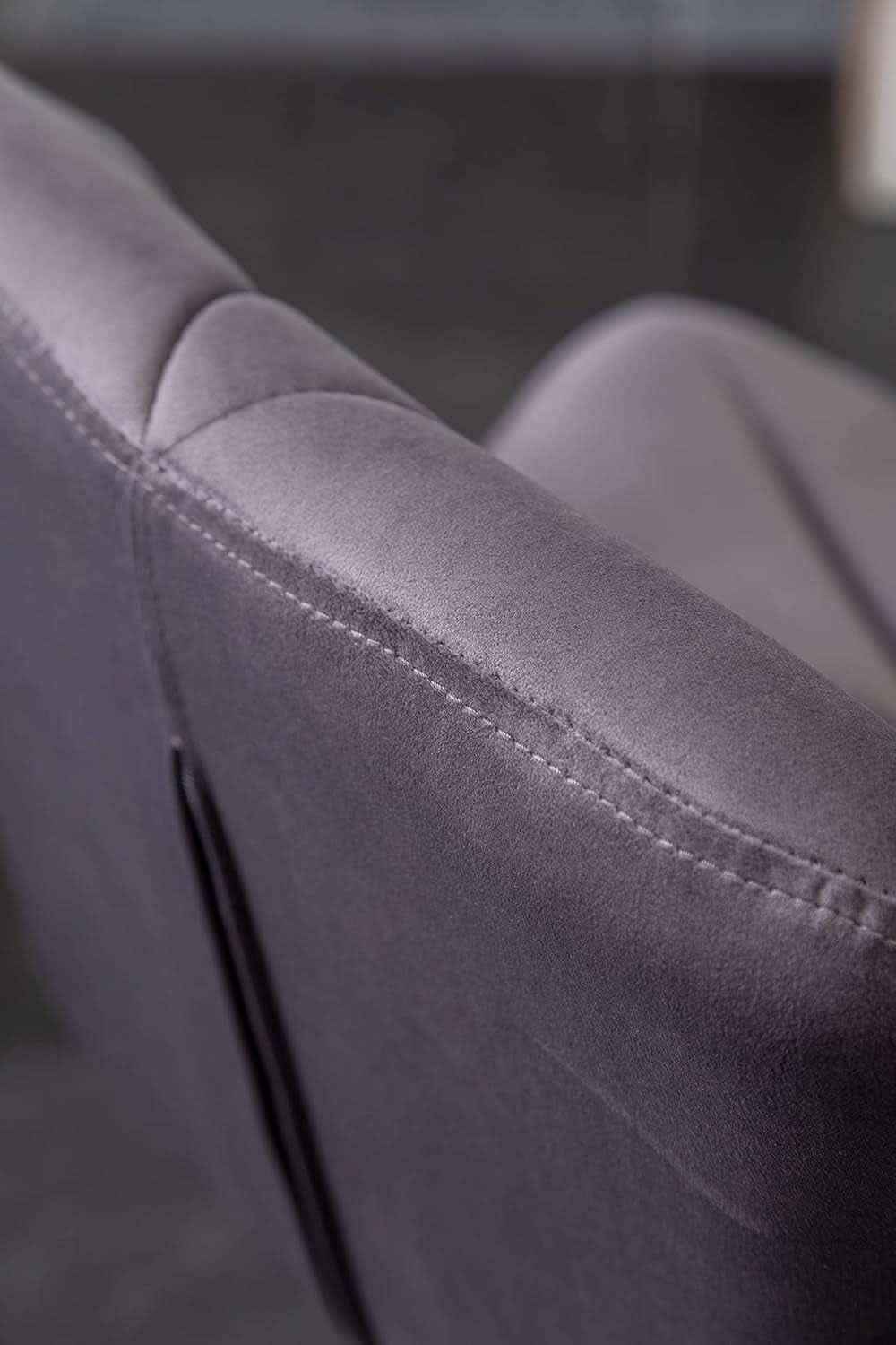 Breni Velvet Diamond Tufted Swivel Adjustable Height Bar Stool Set Of 2 Gray