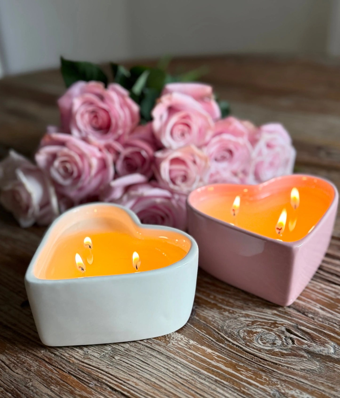 Cream Ceramic Heart 11oz Candle