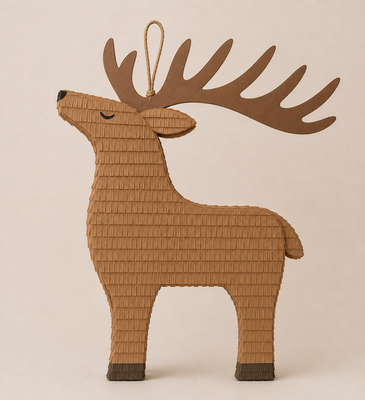 🦌 Stag Deer Piñata – Handmade Woodland Party Decoration for Forest Birthdays, Holiday Celebrations & Rustic-Themed Events
