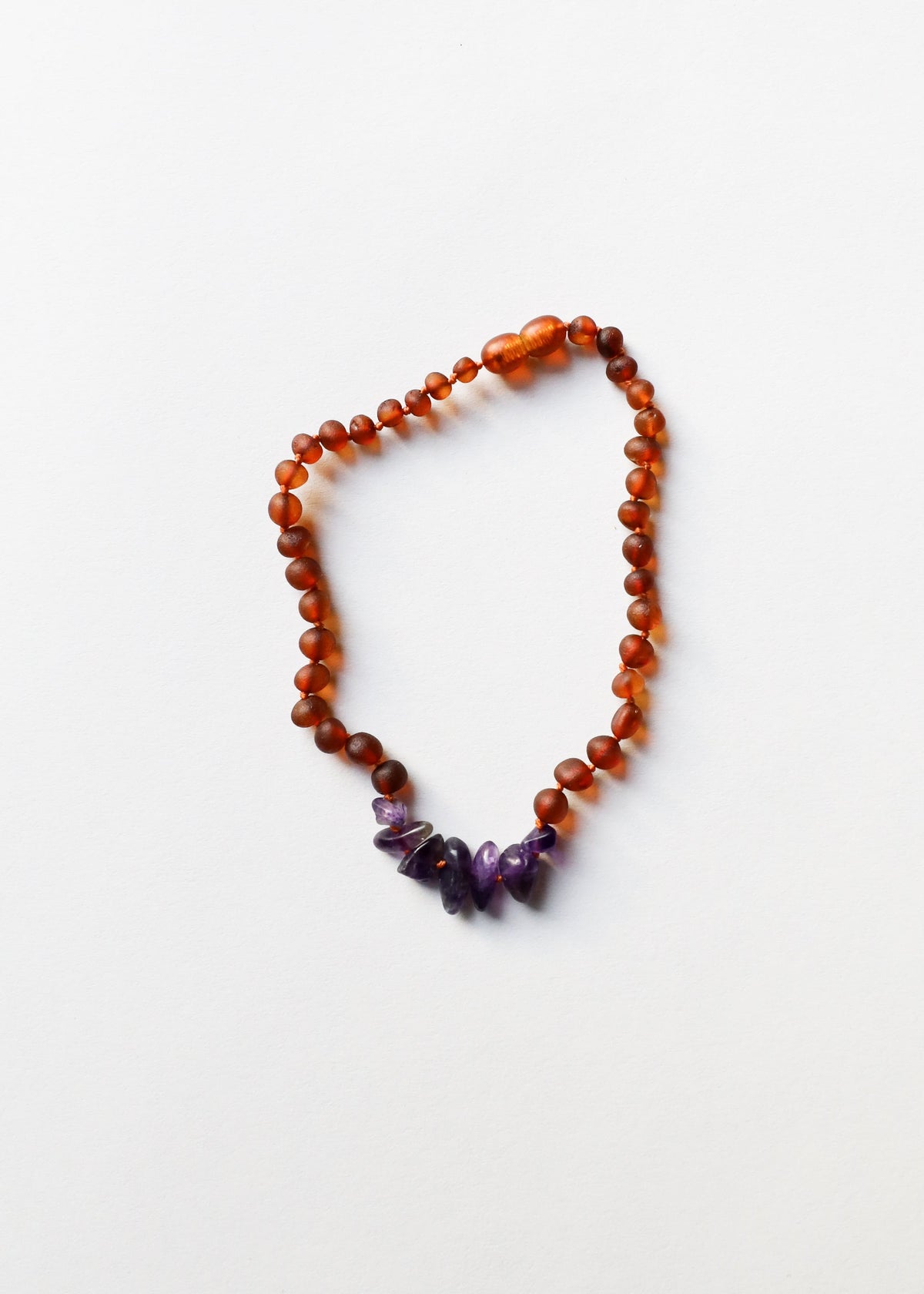 Raw Cognac Baltic Amber + Raw Amethyst || Necklace Set