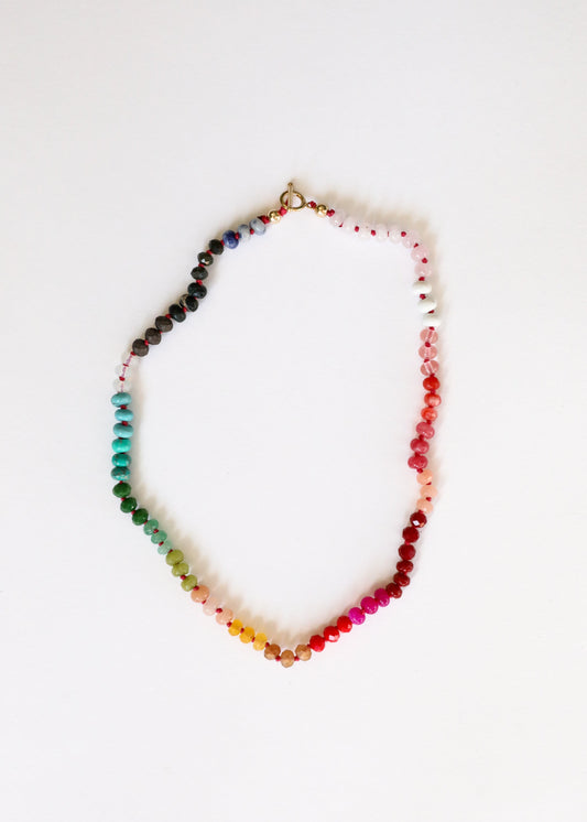 Natural Gemstone Necklace + 14k Gold Filled Toggle : Paradise
