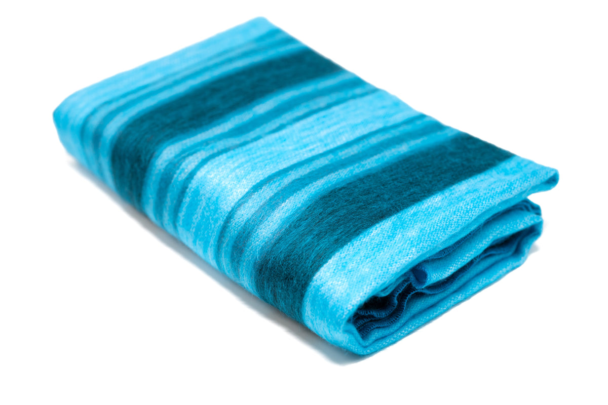 Handwoven Alpaca Throw Blanket | Lustrous Blue | Nawi Collection
