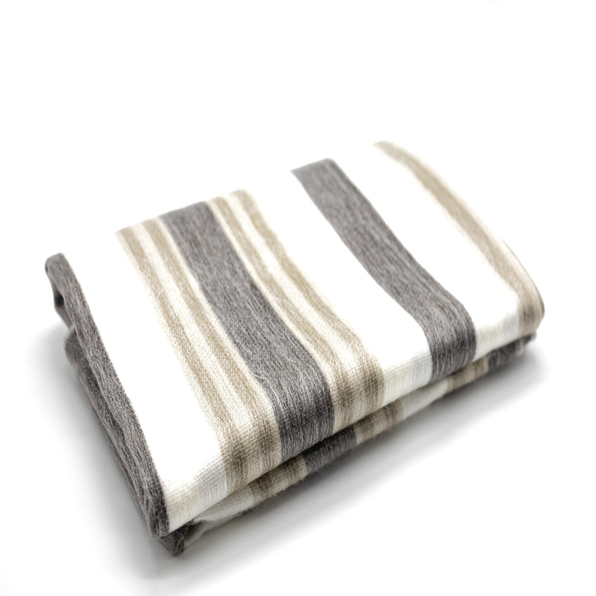 Handwoven Alpaca Throw Blanket | Cream & Camel | Nawi Collection