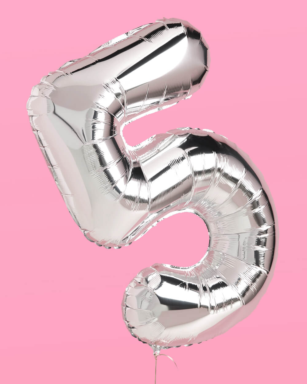 25 Number Balloons - 40" silver foil balloons