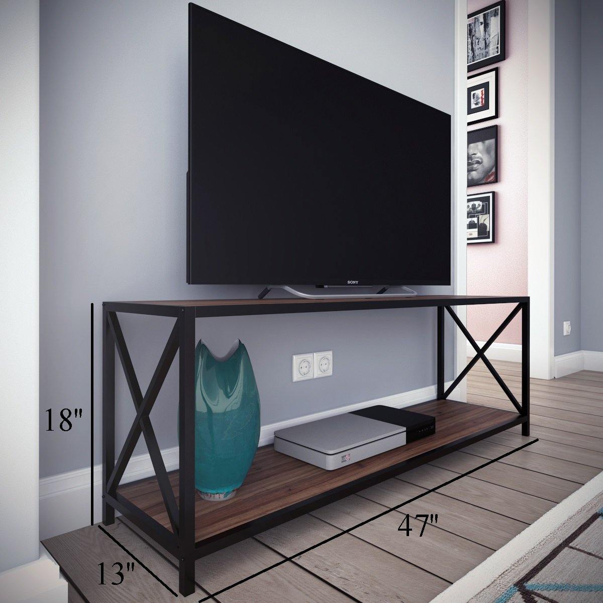 Xena 47'' Wide Metal Wood TV Stand & Media Console Table for TVs up to 55''