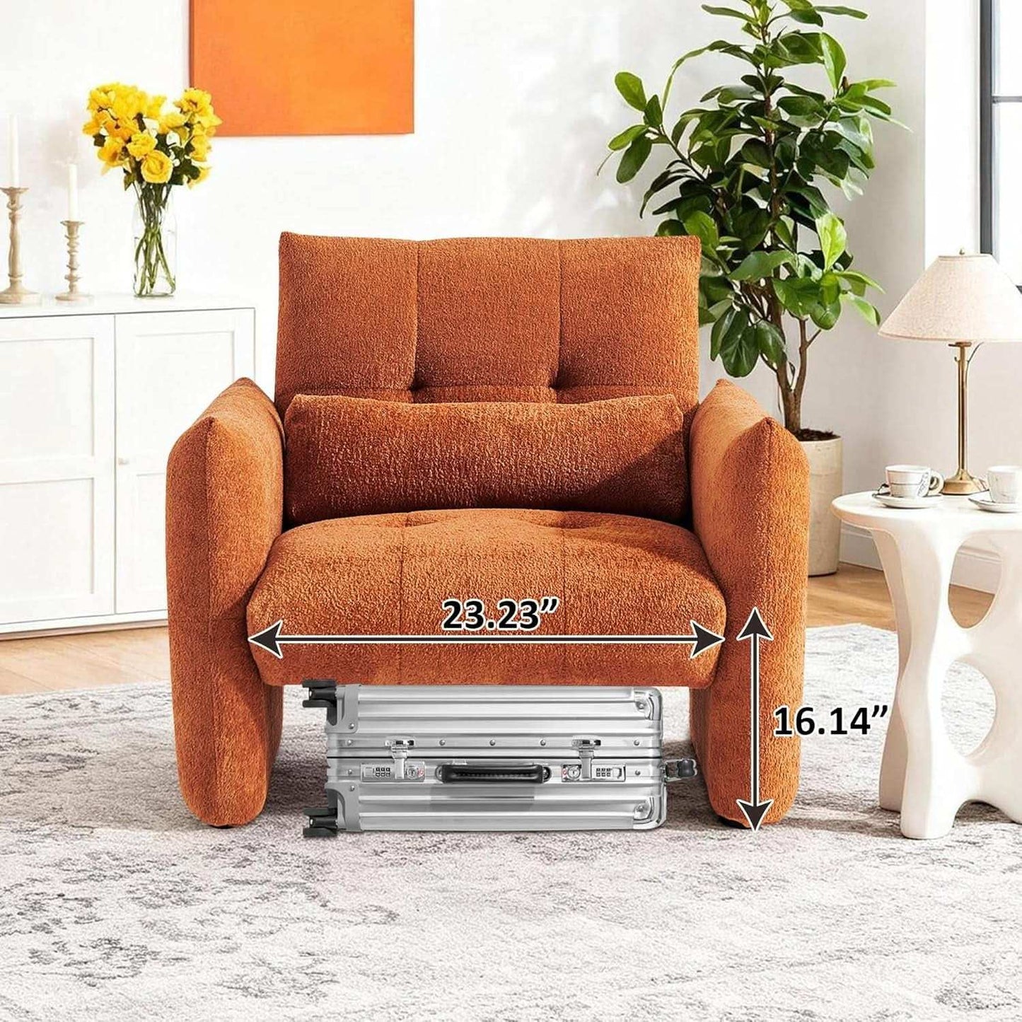 Taupe Sherpa Upholstered Accent Arm Chair Luxurious