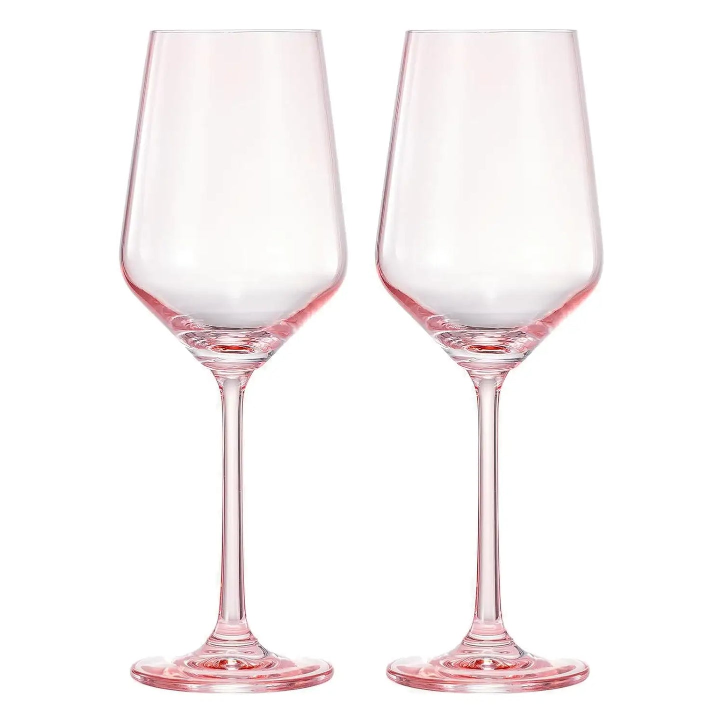 Monet Stemmed Wine Glassware, Pink, Set of 2