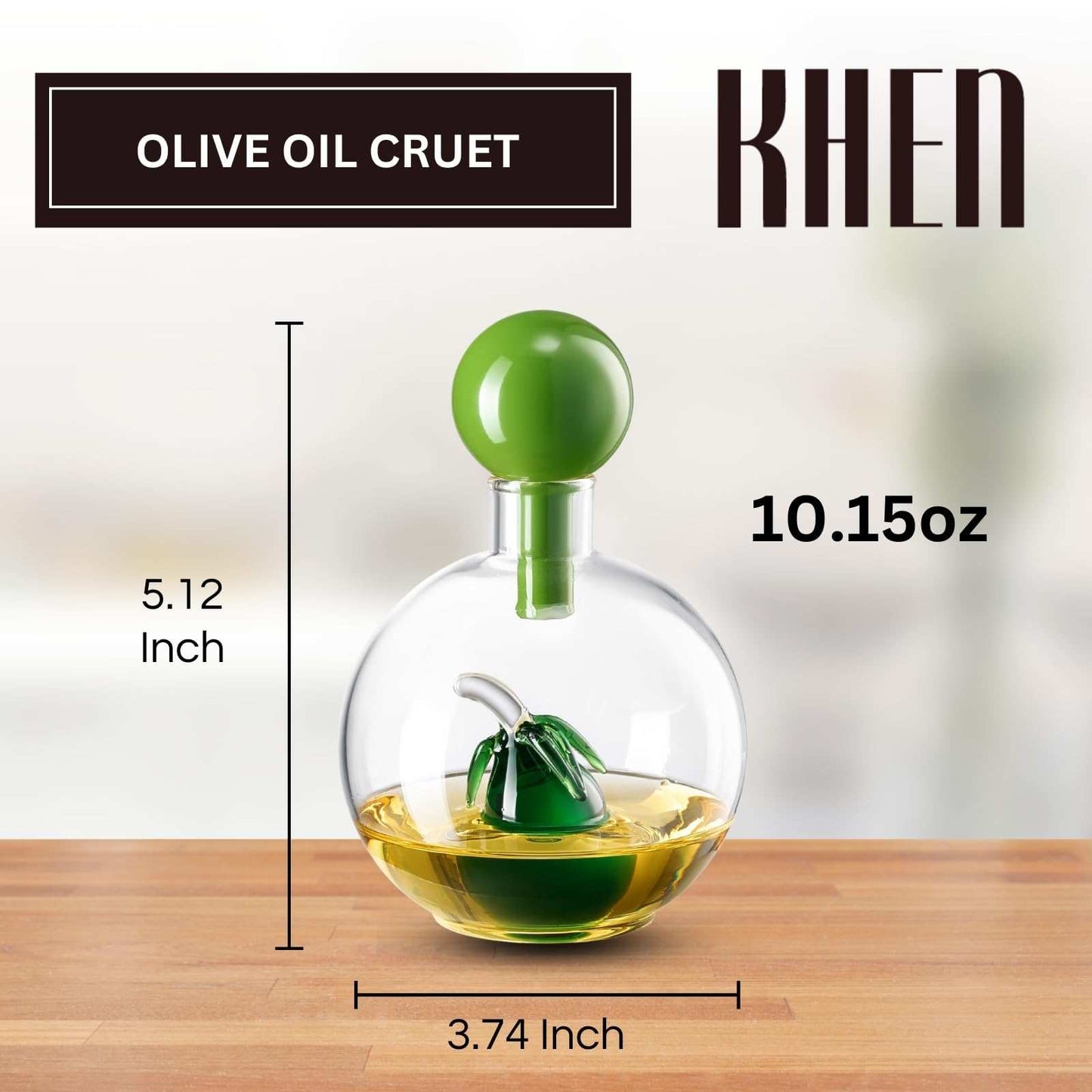 Premium Italian Design Oil Dispenser – 10oz Borosilicate Glass Carafe