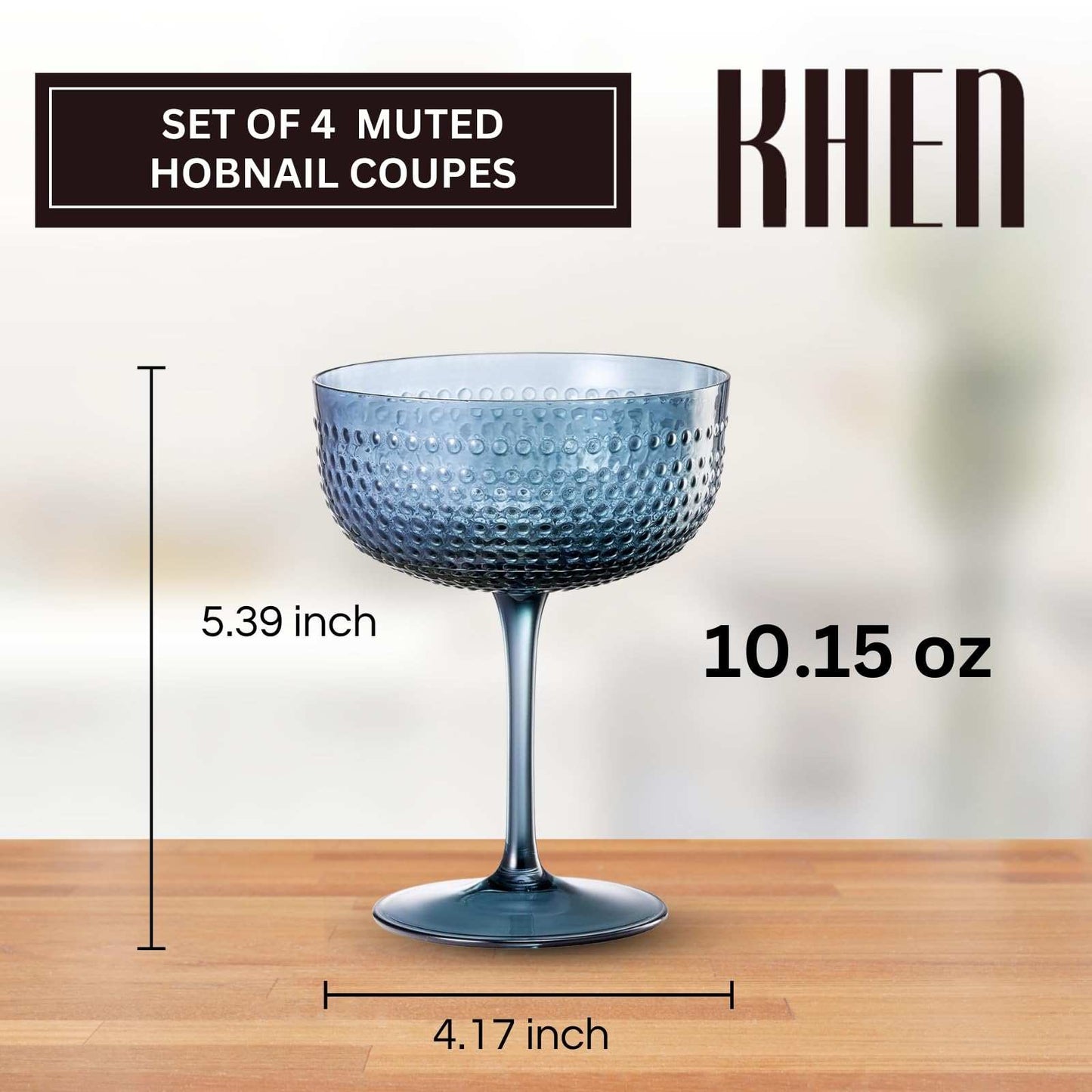 Hobnail Coupes, Cocktail Glass | Set of 4 | Muted Colors