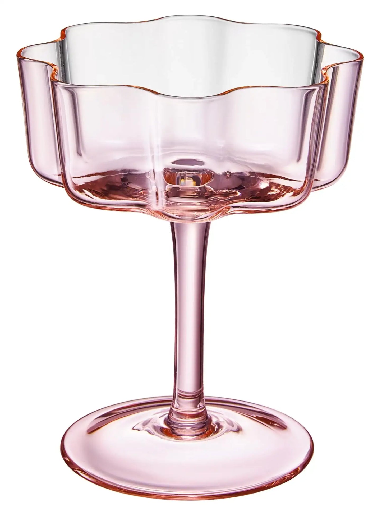 Flower Wave Coupe Cocktail Colored Glasses | Set of 5 | Fall/Holiday Colors