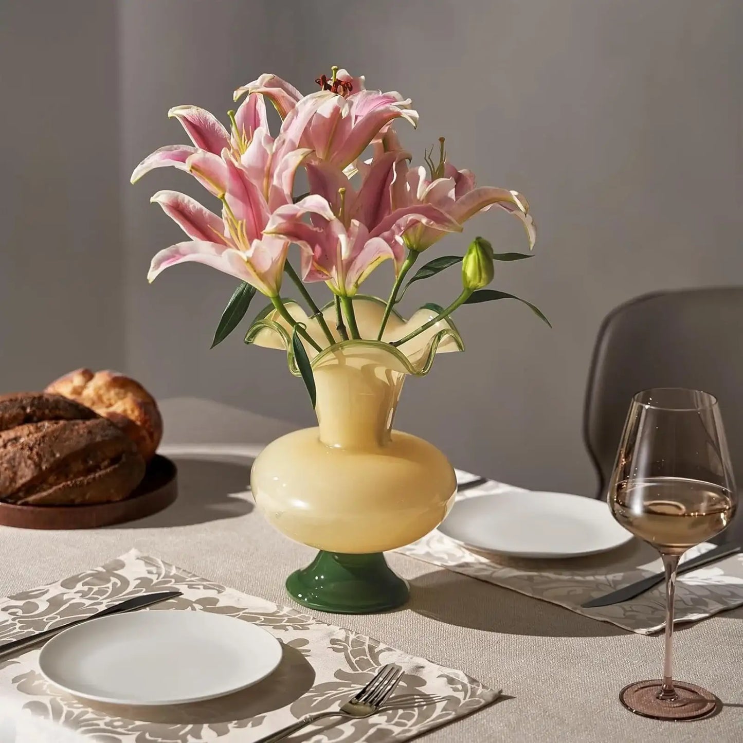Glass Meadow Hand-Blown Glass Flower Vase  Décor - 11"