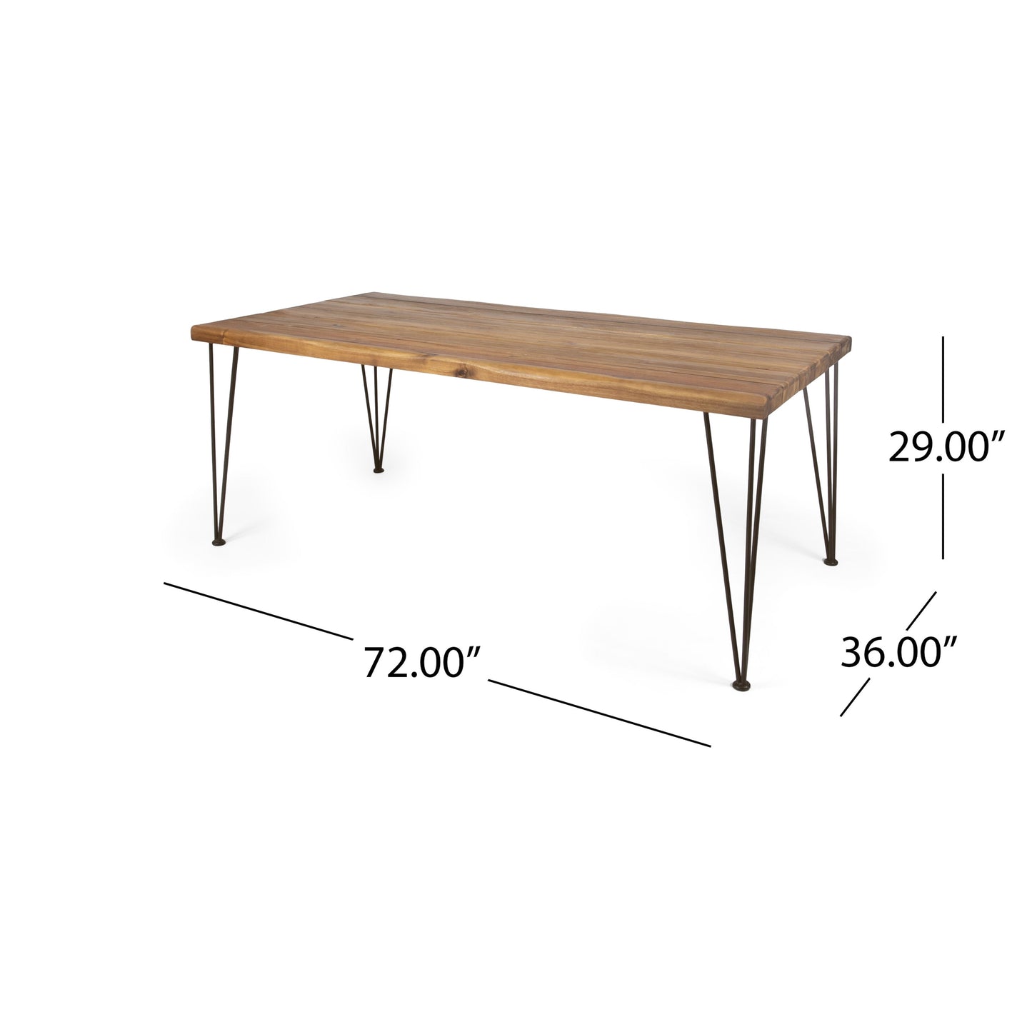 ZION INDUSTRIAL WOOD AND METAL RECTANGULAR DINING TABLE