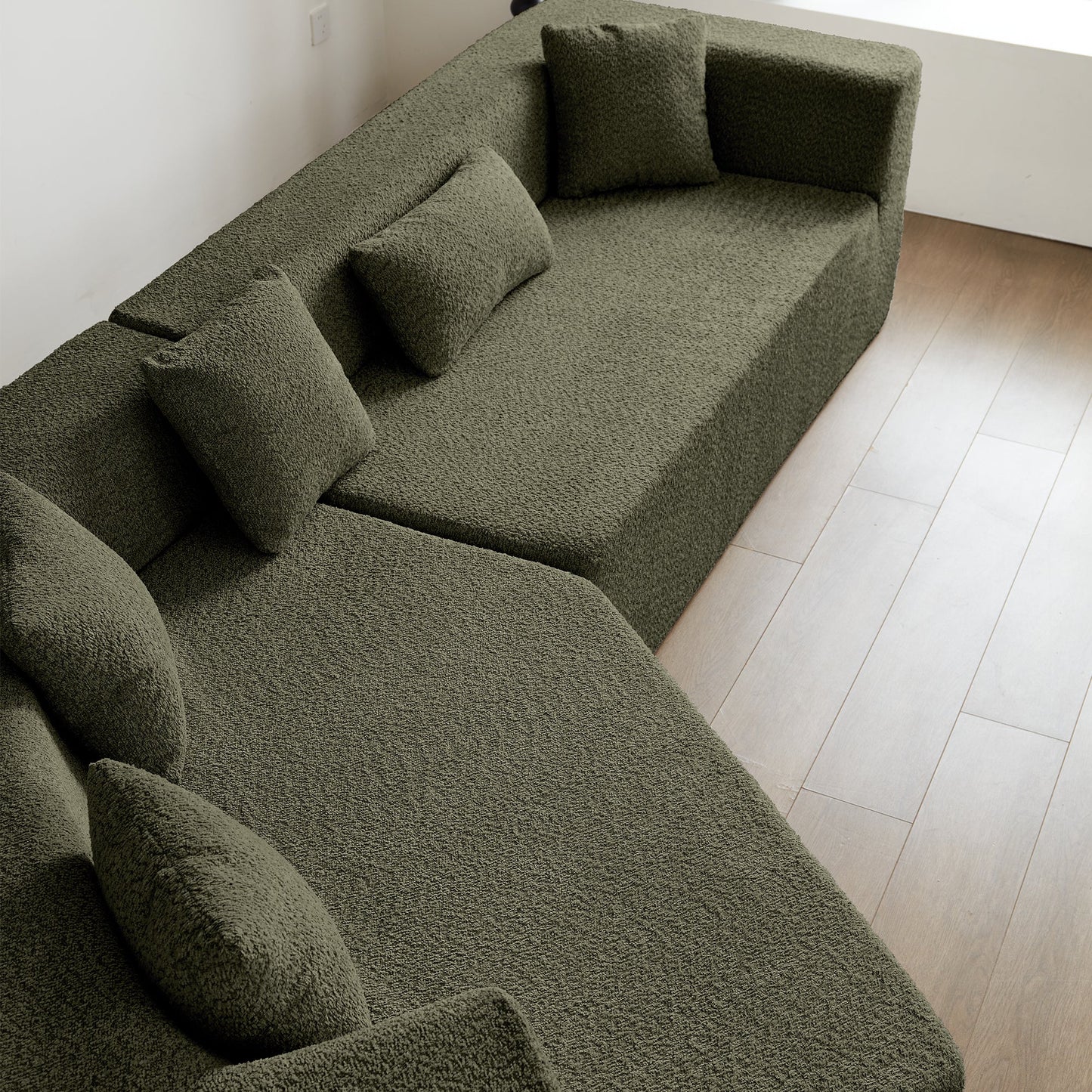 127.5'' Modern Minimalist Sectional Cloud Couch With Deep Seat,No Assembly Required