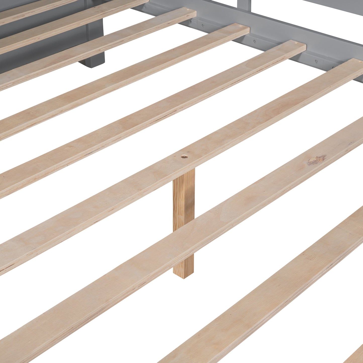 Wooden Full Size House Bed with 2 Drawers,Kids Bed with Storage Shelf, Gray(Old SKU: HL000052AAE)