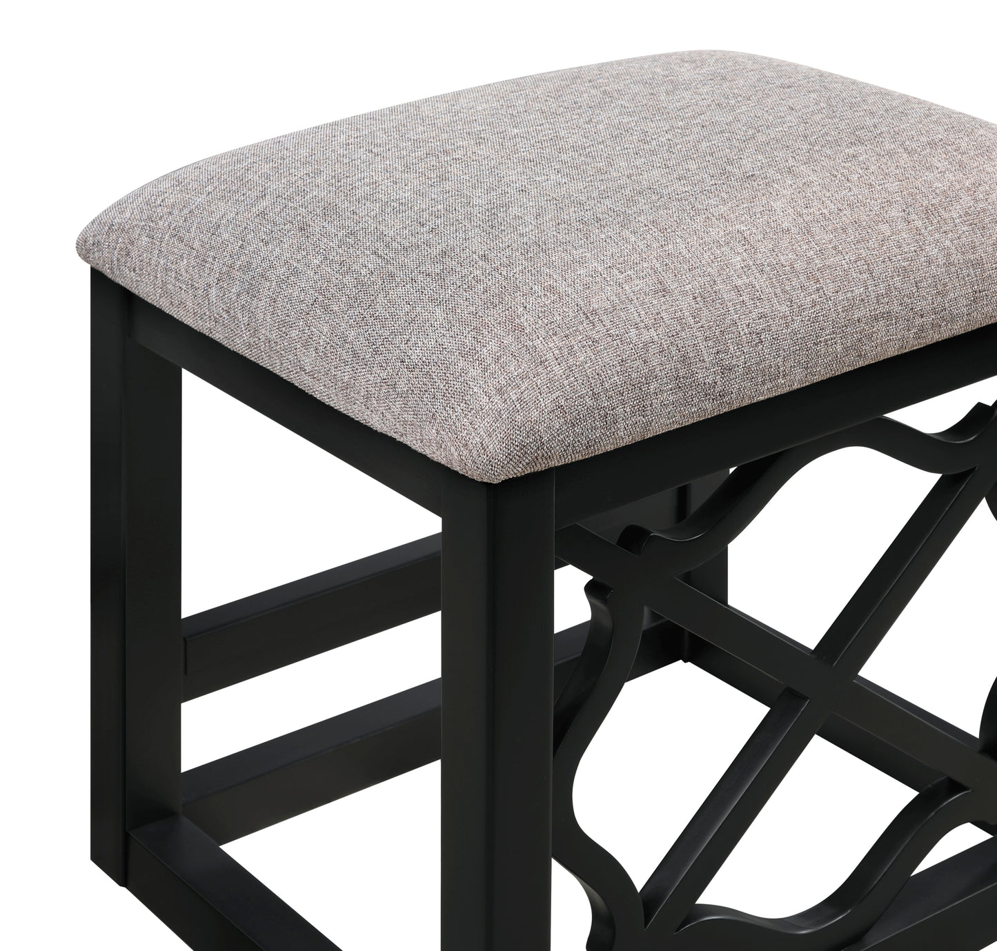 Desks and Stool Set 3pc Black Finish Rolling Desk with Casters, 2 Charging ports Home Office Furniture