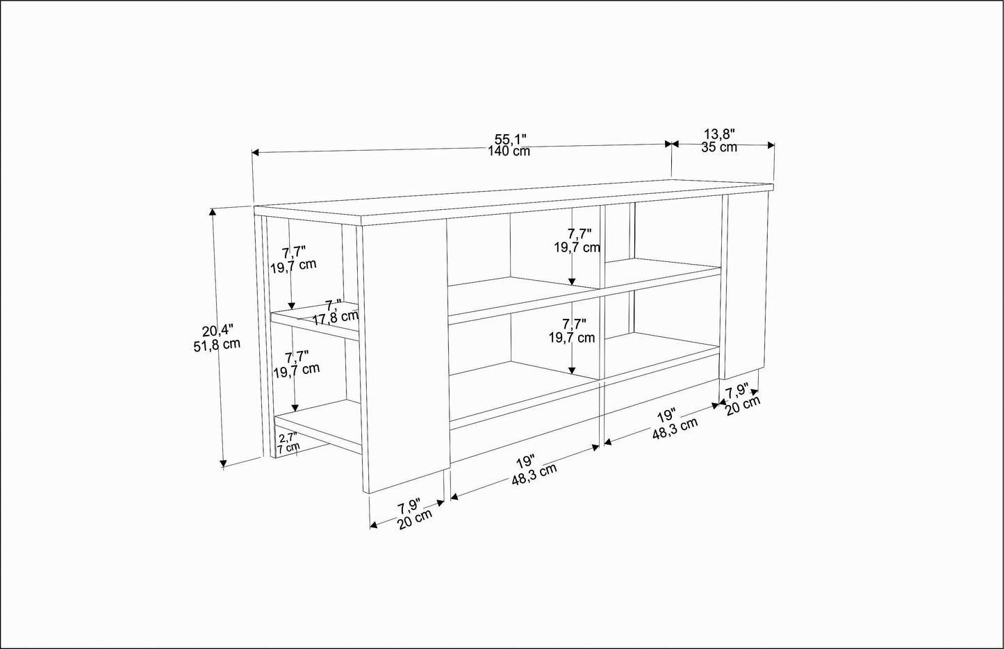 SPACE TV STAND SAPPHIRE OAK