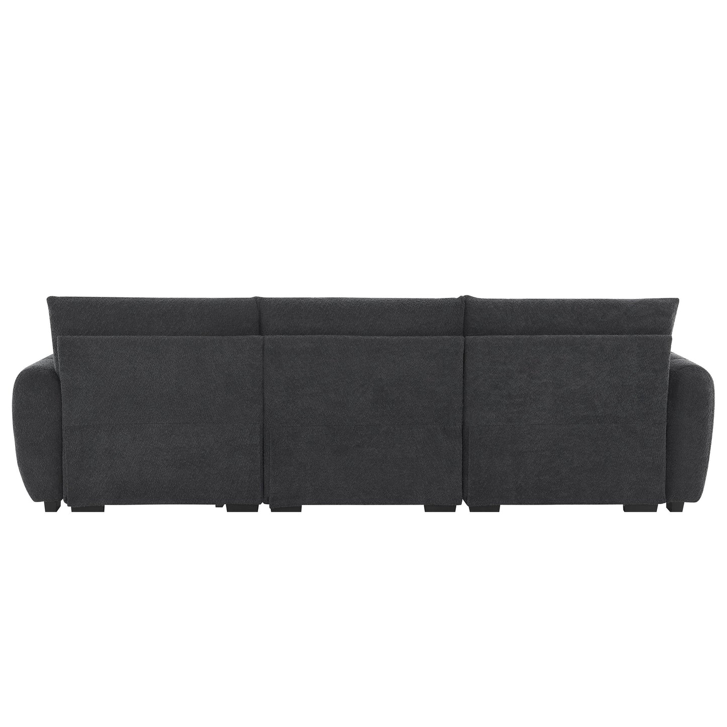 110' Modular Sectional Sofa, L Shape with Extra-large Seat, Pull-line Design, Movable Ottoman, High Density Foam, Free Combination, Sturdy Metal&Wood Frame, Boucle Fabric, 3 Colors