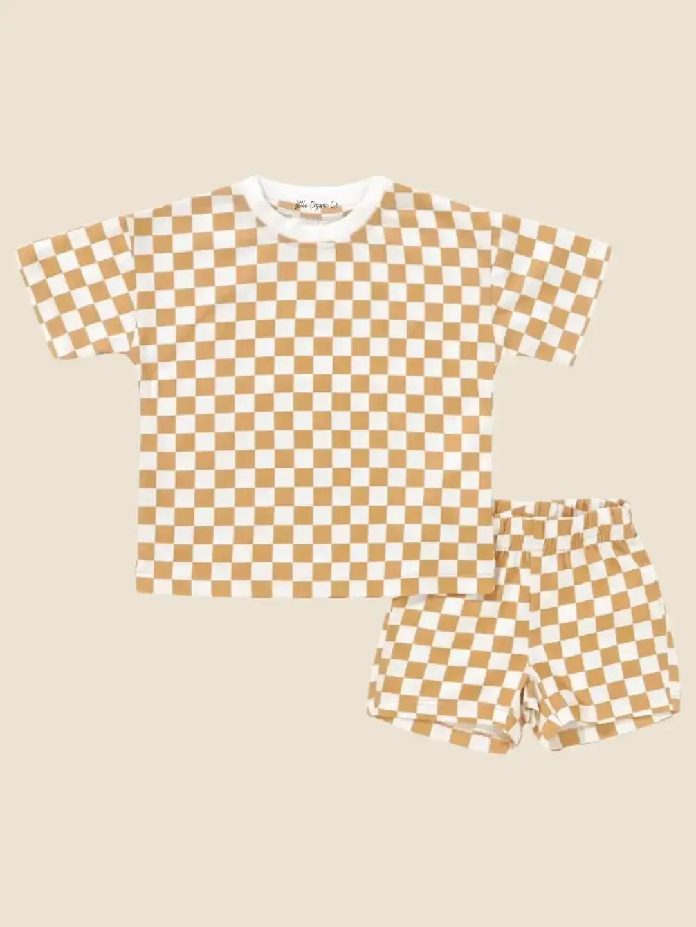 Checkered Short Sleeve Baby Lounge set
