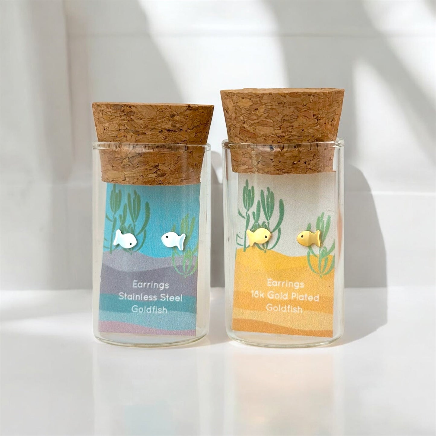 Goldfish Metal Stud Earrings