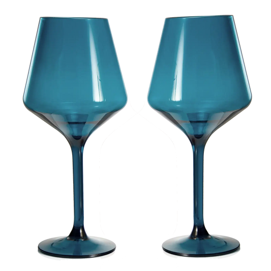 Saint Tropez Acrylic Stemmed Wine Glassware, Set of 2