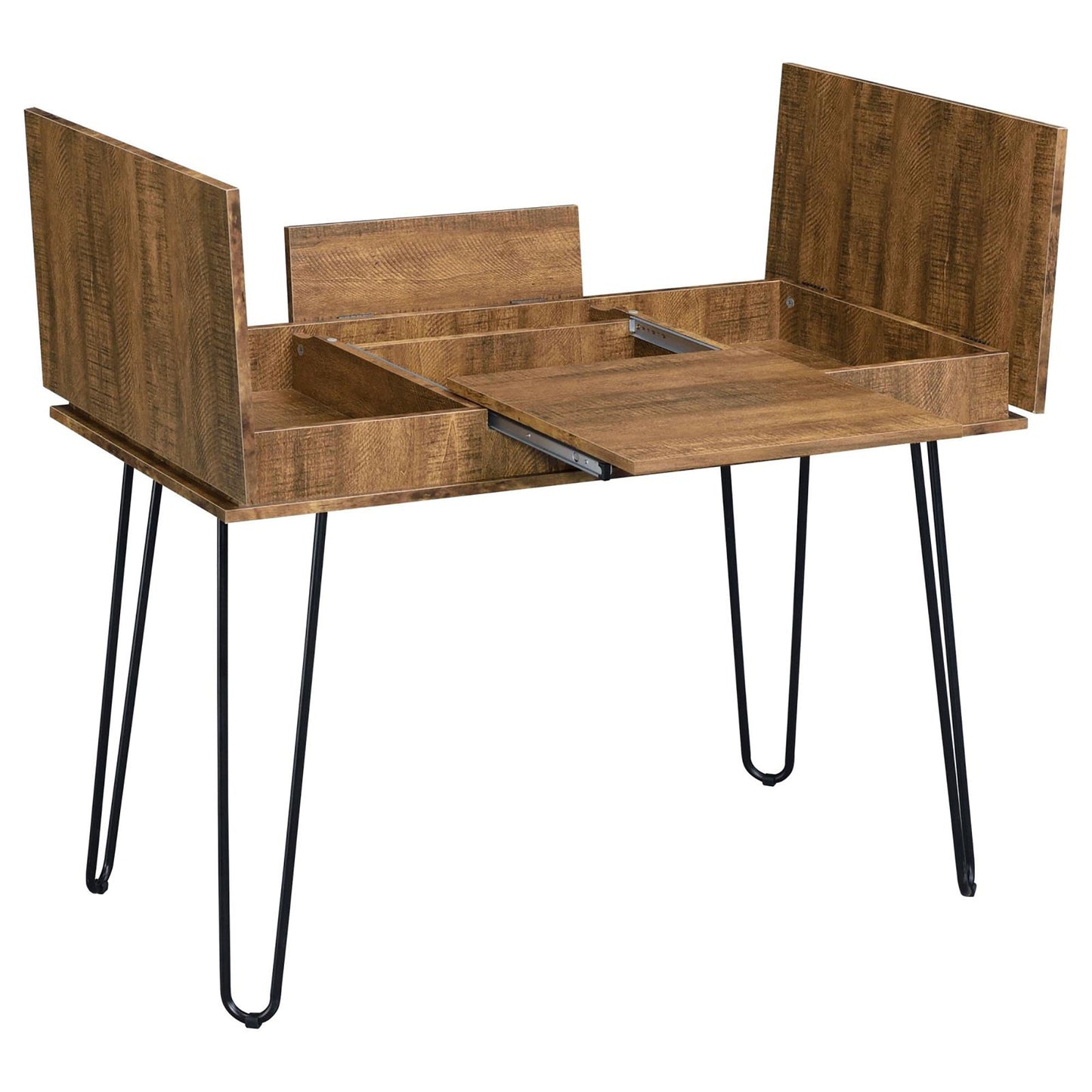 Rustic Amber Writing Desk with 4 Hidden Storages