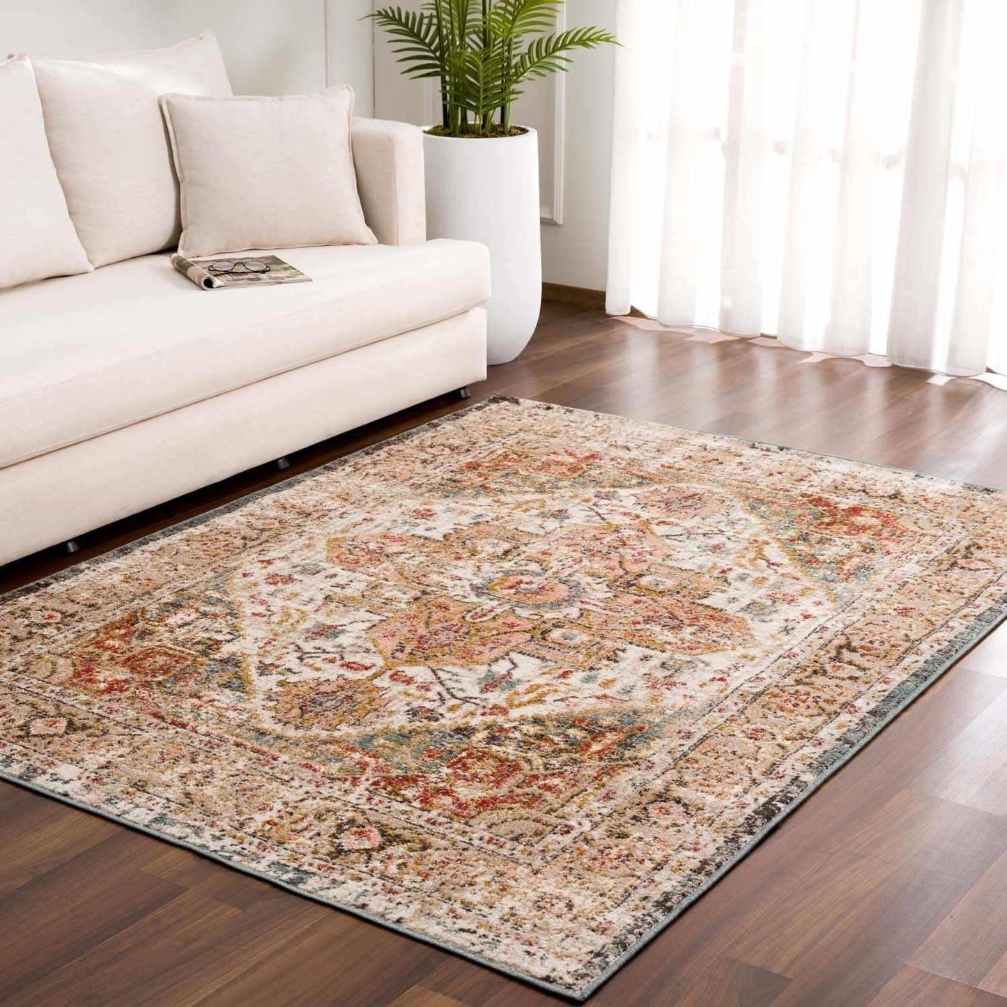 Peeta Brown Medallion Area Rug