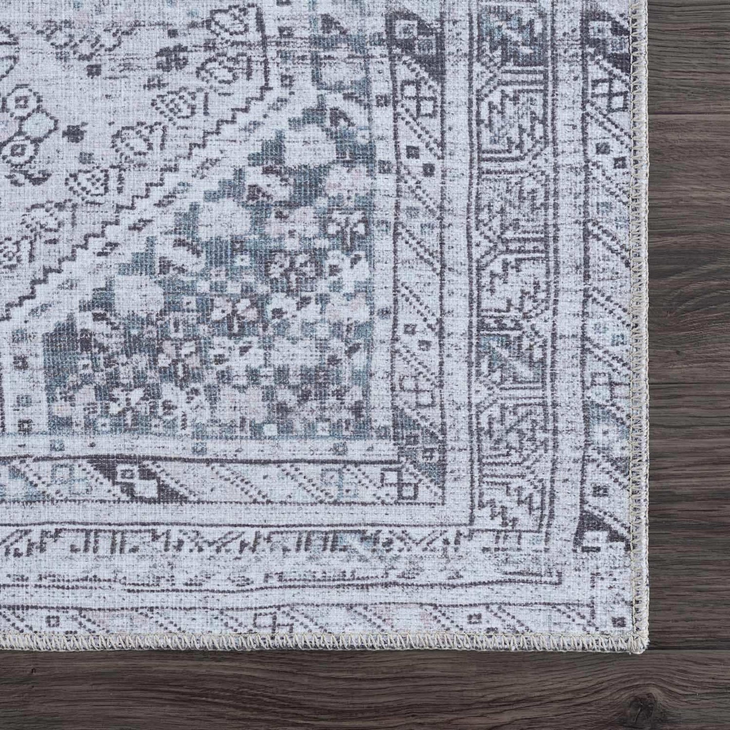 Barny Gray Denim Washable Rug - Clearance
